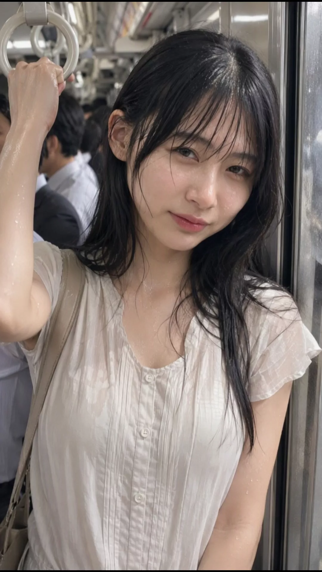 満員電車で熱くて脱いじゃう➁